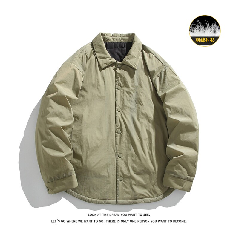 衬衫翻领羽绒服男轻薄时尚短款防寒保暖厚外套Y5870-P145【特价】,男装衬衫,电商A007