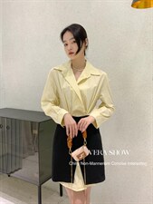 气质假两件衬衫连衣裙，女装衬衫，秀薇拉