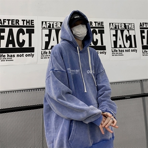 男装做旧加厚连帽卫衣 23秋冬笑脸印花男生外套 XZ514-2-6678-P78图片