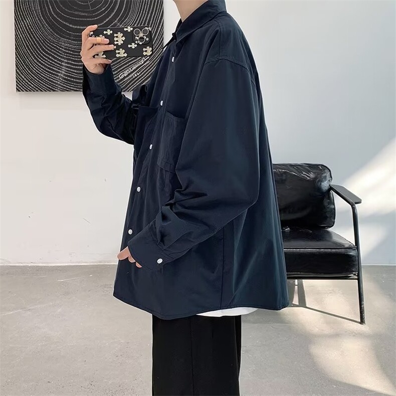 男春秋情侣宽松休闲衬衣RC72P35,男装衬衫,星座1116-2
