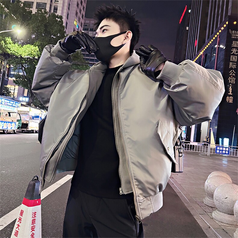B37/特P158控208冬季加厚假两件设计感棉衣外套高档宽松皮料棉服2,男装棉衣,星座305B