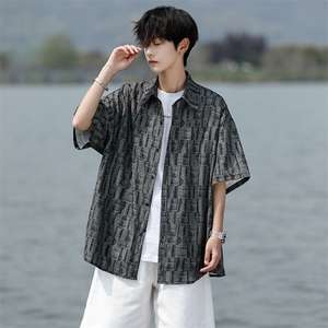 8XL-M花衬衫男款短袖夏季冰丝薄款花衬衣大码寸衫外套DC28013P38图片