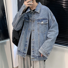 2025春装港风中性男女夹克破洞牛仔衣JK13P70，男装工装外套，电商D325