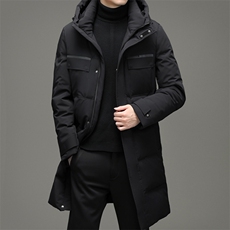 21冬季羽绒服男款羽绒宽松羽绒服连帽长款冬装外套ZELD9838-P410，男装羽绒服，电商B212（原钱塘6029）