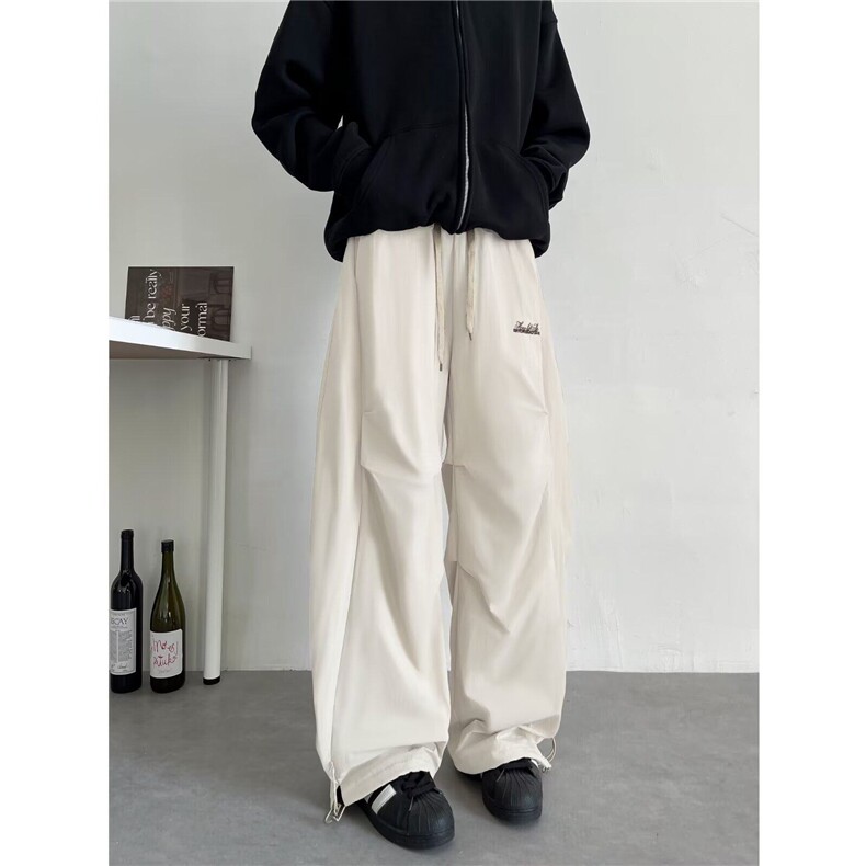 美式褶皱伞兵弯刀工装裤女春冬新款宽松阔腿拖地裤子K5994-P46,男装休闲裤,星座412-2