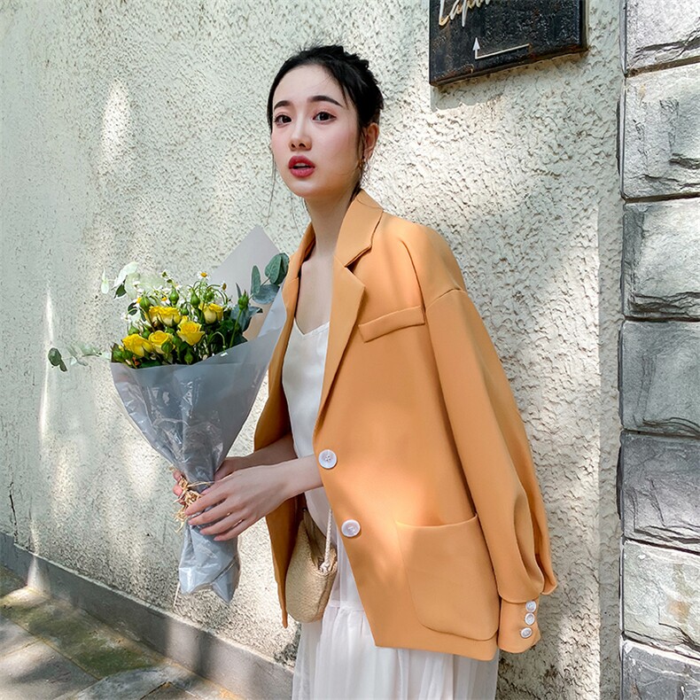 现货2021年秋季新款宽松显瘦西装166-XZ02,女装西装,茜茜公主