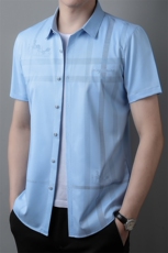 男式2023年夏季新款百搭衬衫男短袖商务休闲衬衣男装，男装衬衫，电商B360