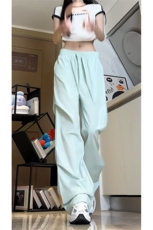 工装裤女2025夏季美式复古高腰直筒宽松阔腿速干运动休闲裤潮，男装休闲裤，电商A102