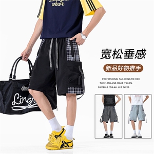 无影墙夏季冰感卫裤休闲短裤男拼接工装裤五分裤 A436-2512-P40图片