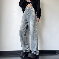 牛仔裤男款春季水洗直筒裤子美式高街vibe潮牌休闲裤NT099-p48，男装牛仔裤，星座1008