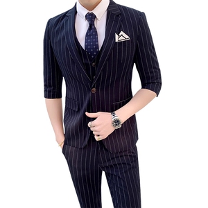 夏季薄款中袖男装西服套装三件套礼服W8010-P255图片
