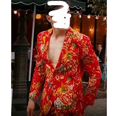 RS1网红同款高质量大码单上衣西装西服婚庆表演出团队服新中式潮，男装西服套装，星座115A(原星座507）