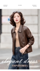 2026春装新款经典时尚皮衣小外套机车服女装，女装皮衣，1C078