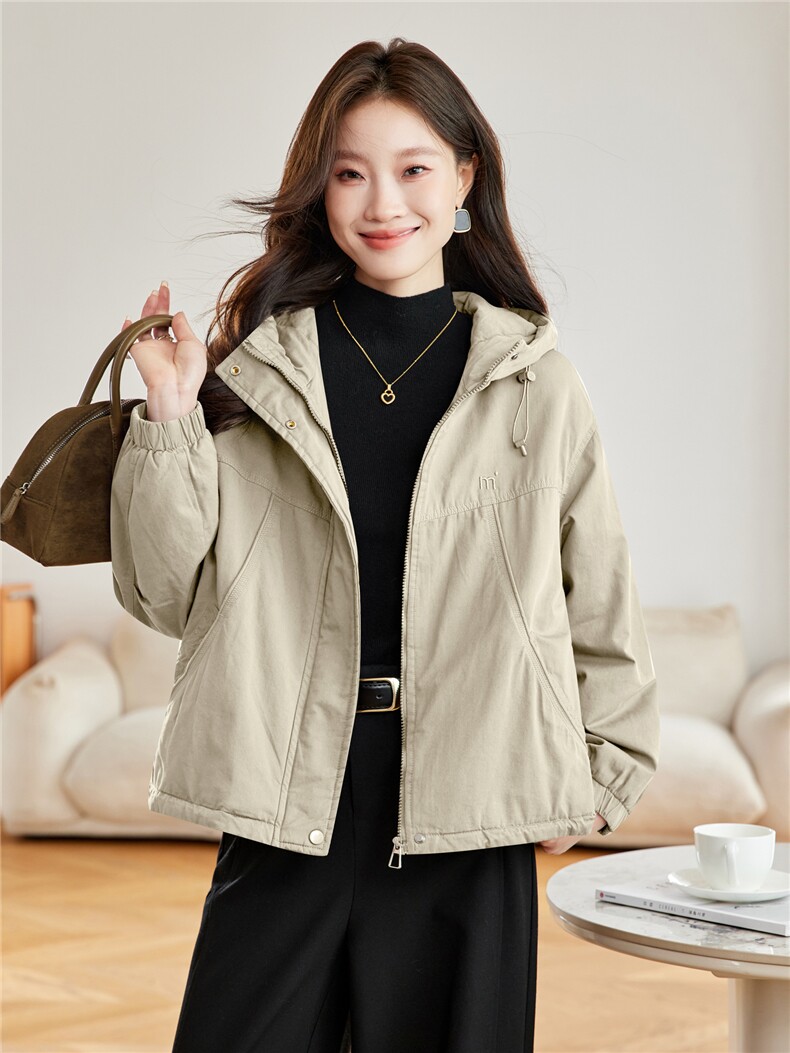 现货2025冬装新款加绒加厚休闲精品女装棉衣棉服派克服,女装派克服,木子恋