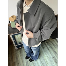【有货】Boxy短款纯色外套男高级感拉链翻领夹克HT103CC-特P68，男装夹克，星座1007（原301D）
