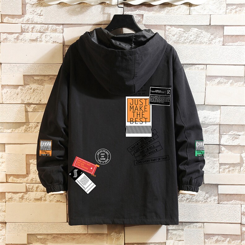 JK41121-P85 加棉款-P115 纯棉连帽夹克男士大码工装夹克男 砖墙图片