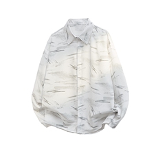 男士夏季冰丝透气速干透气长袖衬衫美式宽松扎染双门禁西装衬衫，男装西服套装，电商B319