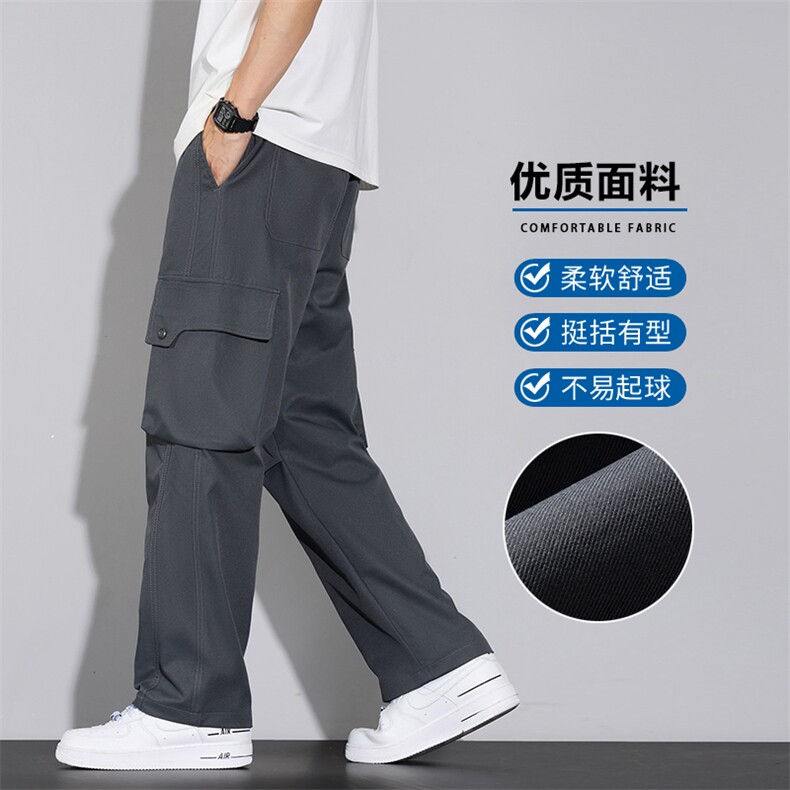 美式加绒加厚工装休闲裤秋冬宽松长裤百搭运动裤D3031-P45加绒P55,男装工装外套,星座509