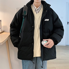 新款百搭港风设计感棉衣M065-P90控148，男装棉衣，星座717