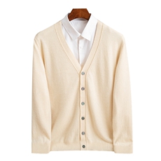 高品质羊绒男士V领开衫保暖时尚单品舒适百搭男装，男装羊绒开衫，佑昭祥羊绒