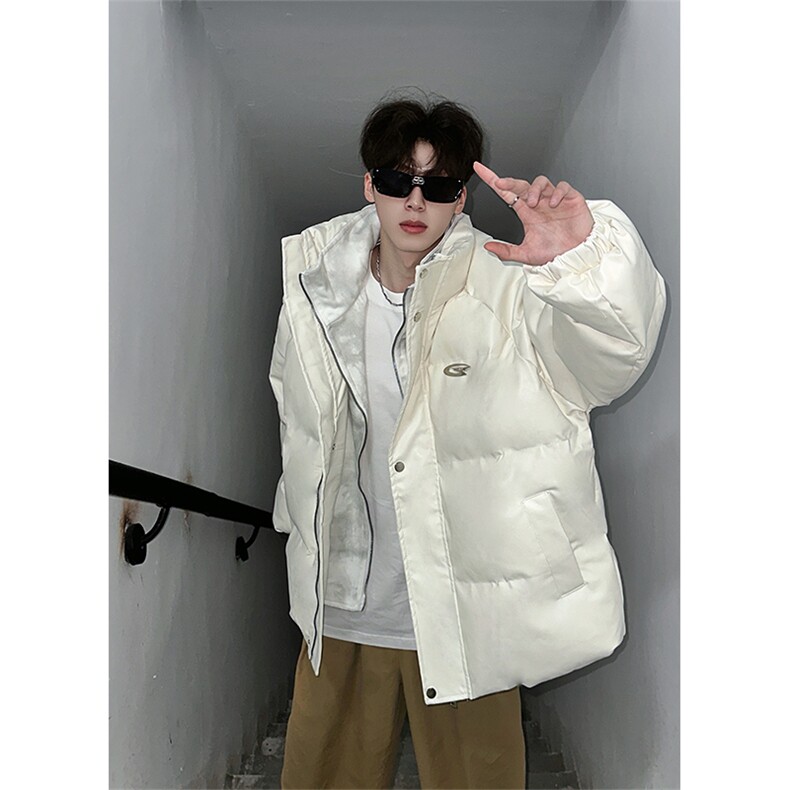 405A美式高街个性金属设计假两件pu皮棉服MY24925-P155控188,男装棉衣,星座405A