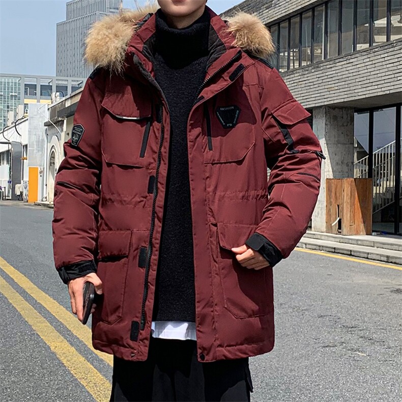 仓库桥园路现货足连帽工装户外情侣加厚学生白鸭绒羽绒服R2021P90,男装羽绒服,星座301D-5(原星座1415）