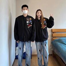 【现货】DM309-P70美式高街徽章贴布设计感刺绣棒球服男潮牌夹克，男装夹克，星座603-2