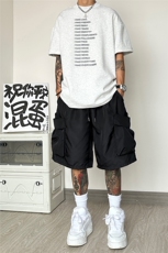 防水尼龙工装短裤男机能美式oversize高街夏薄款潮牌速干冲锋裤子，男装休闲裤，电商B315