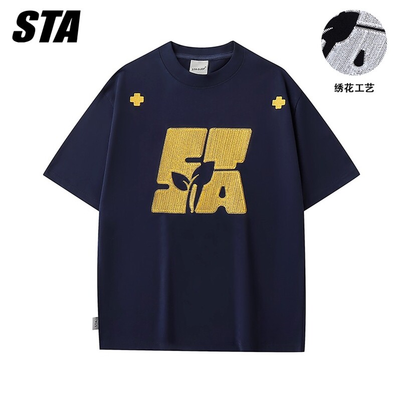 潮牌复古夏季宽松男士圆领短袖t恤情侣字母百搭半袖上GA011P42,男装T恤,星座1013-5