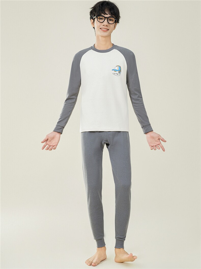 男士秋衣秋裤休闲保暖内衣套装两件套TZ8203-P42,男装休闲套装,星座310B-3