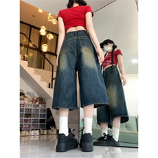 1014-1-KZ8233-P38-美式七分牛仔裤男女2025年夏季，男装牛仔裤，星座1014-1