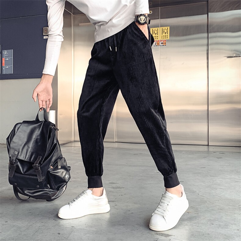 灯芯绒裤子男韩版潮流2025秋冬季网红同款纯色休闲裤潮流百搭裤子，男装休闲裤，电商A327