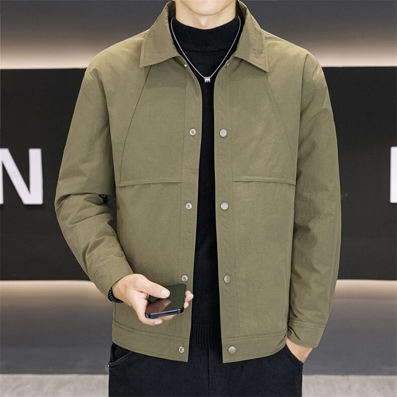 行政夹克羽绒服外套男2025新款秋冬季高级感商务休闲衬衣服男款图片
