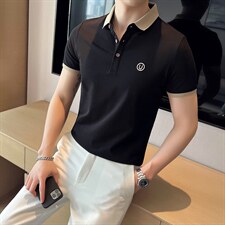 量大有差轻奢商务主推大码U字刺绣夏季短袖T恤翻领POLO衫T066-P45，男装T恤，电商D342