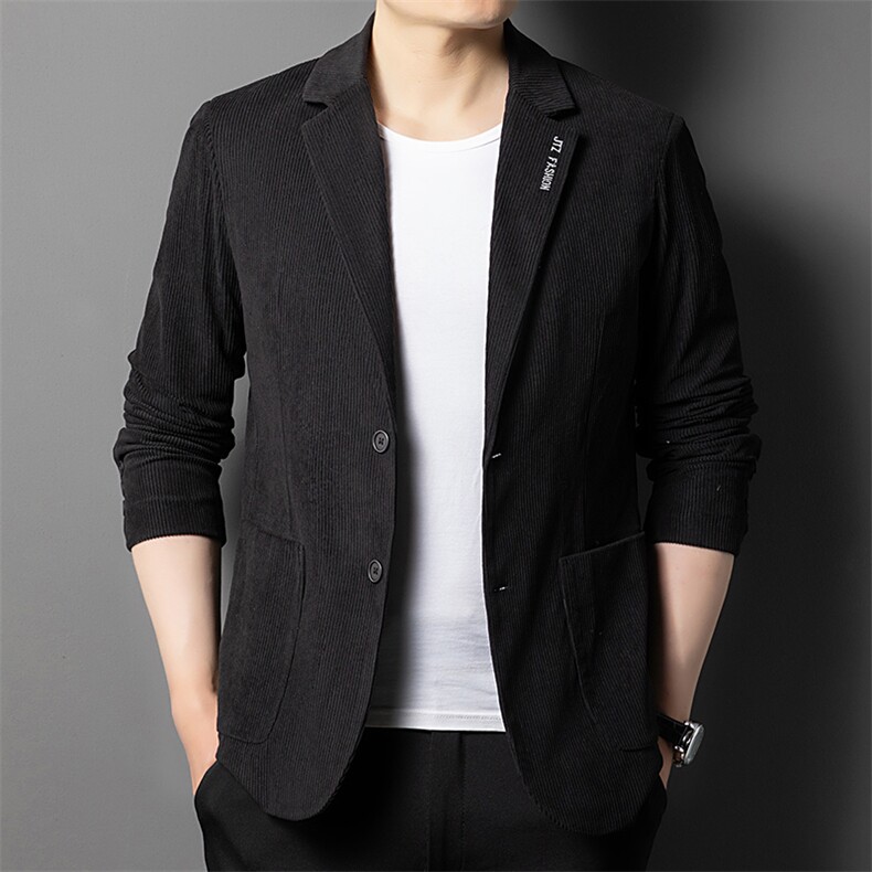 2023秋季新款男士纯色宽松免烫西装上衣中年商务休闲男装西服外套,男装西服,电商B212（原钱塘6029）