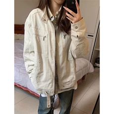 网图现货立领工装夹克男女春秋季2025新款百搭潮牌开衫外套上衣，男装夹克，星座601-2