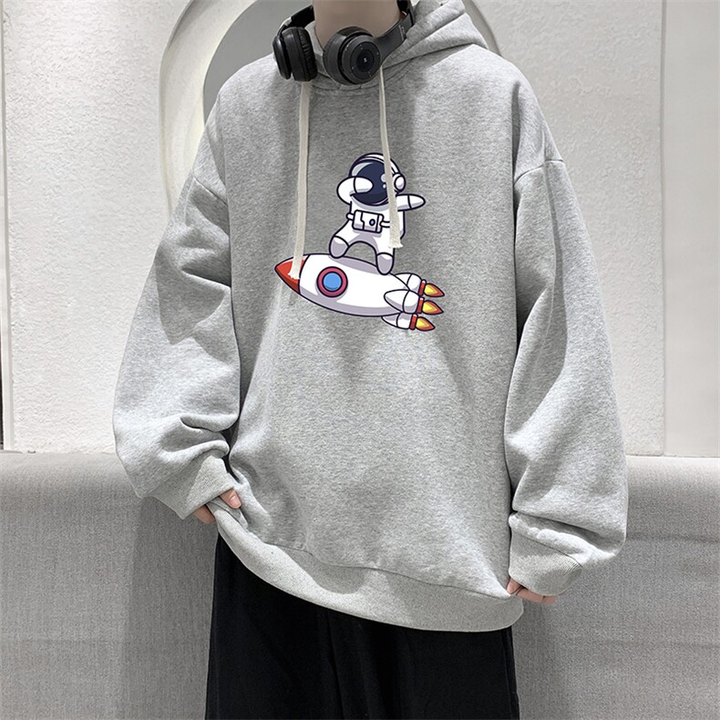 WY2158-P35纯棉连帽卫衣男大码运动帽衫宽松薄外套男,男装卫衣,电商A040