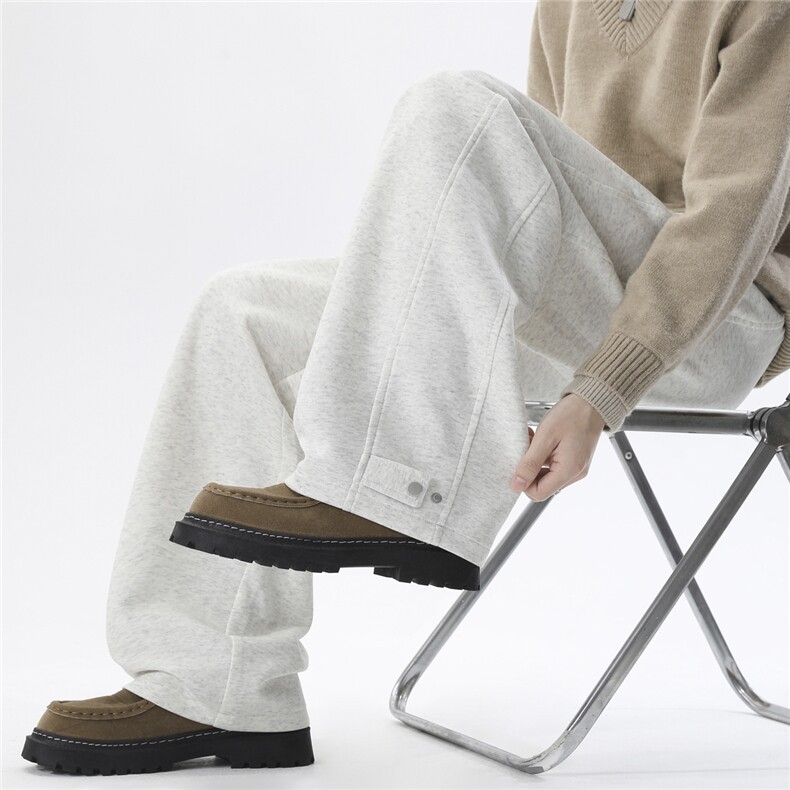 B336-DK677-P45加绒加厚运动裤卫裤直筒宽松裤子,男装休闲裤,电商B336