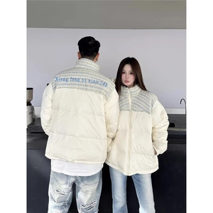 有货～203-6 F58016 P78特 潮小香风拼接立领棉服后背刺绣棉衣图片