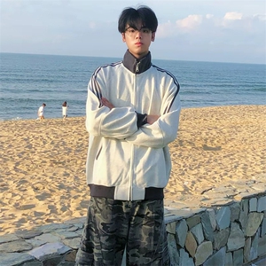 抖音得物高品质 美式高街重磅结构设计拼接织带立领卫衣外套 CM42图片