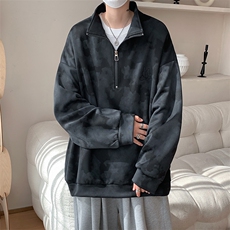 现货WY10083-特P45控88新款面料扎染高品质宽松立领卫衣，男装卫衣，电商A059