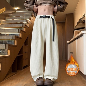 重磅500g纹理感大码保暖银狐绒宽松男弯刀裤K5725J加绒-特P48控88图片