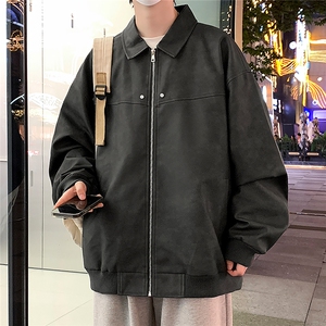 翻领夹克男2024秋新款潮复古宽松休闲外套 A436-2377-P90图片