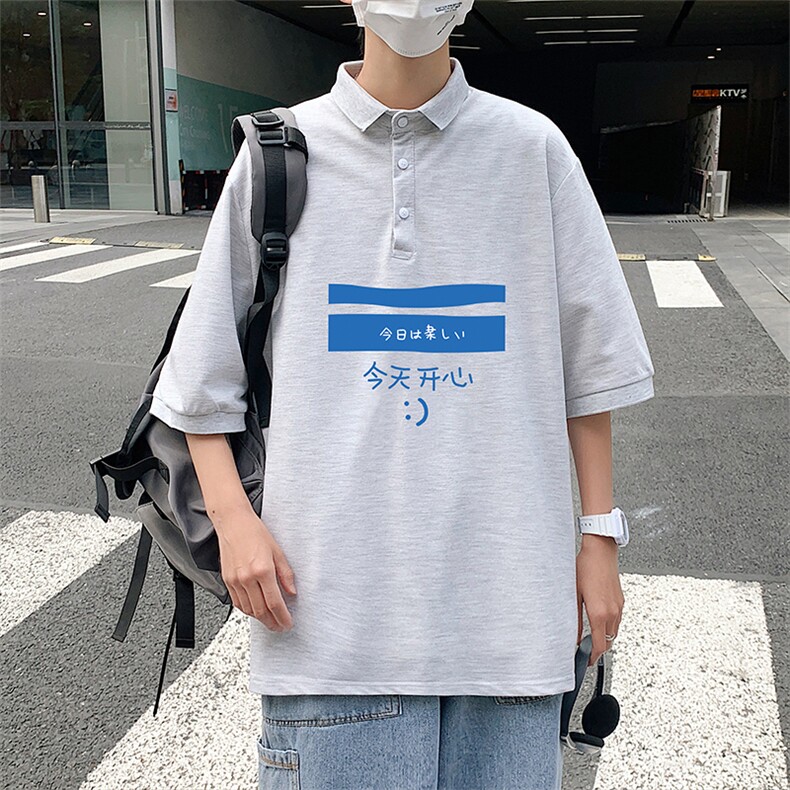PL57033-P35翻领短袖polo衫男大码胖子半袖t恤男有领保罗衫模特,男装Polo衫,电商A040