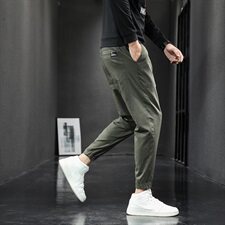 2021秋冬季新款休闲裤男宽松束脚弹性松紧腰潮厚长裤子K703-P45，男装休闲裤，星座610（原A335）