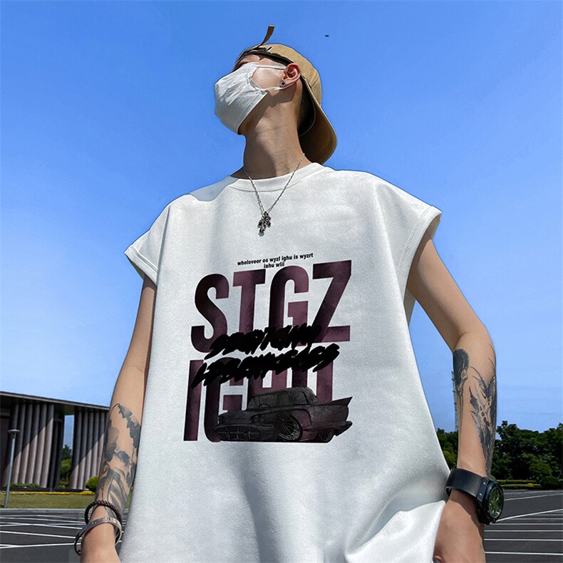 量大优供视频得物直播品220克夏季麂皮绒背心无袖T恤BJ172,男装T恤,电商A486