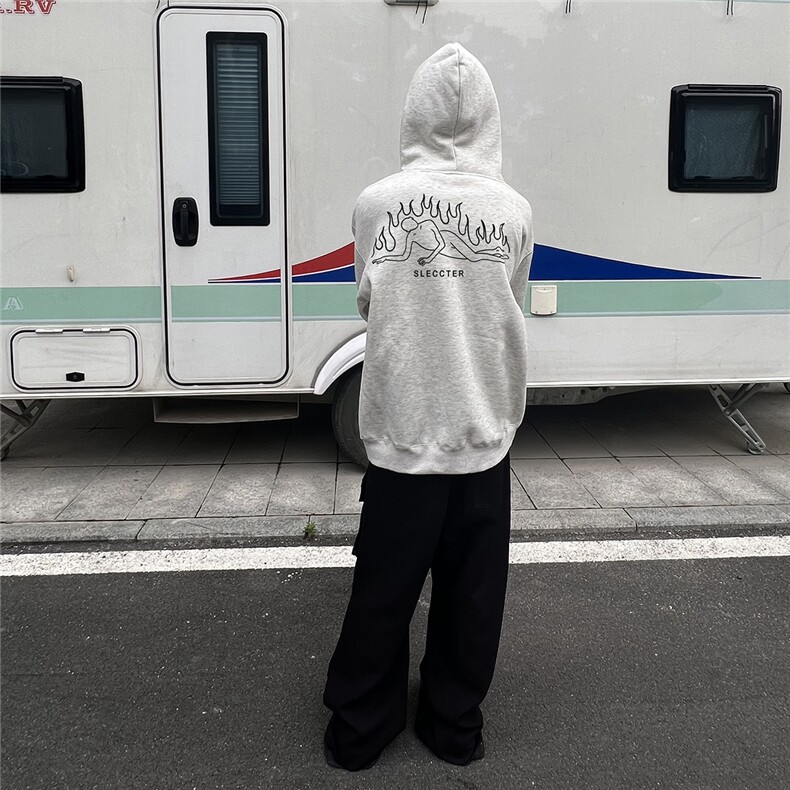 秋冬潮流宽松上衣男士连帽卫衣D328-WY23040-薄款P55厚款P65,男装卫衣,电商D328