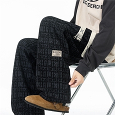 25秋季慵懒风扎染美式重磅撞色格子高街百搭休闲直筒裤K601/TP28，男装休闲裤，电商B318