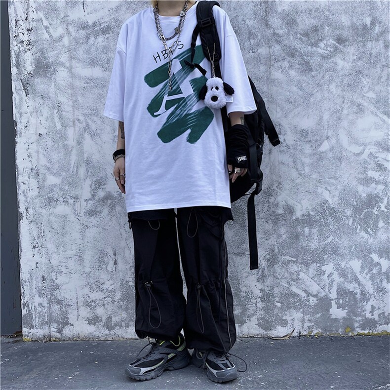 夏季潮流街头美式嘻哈涂鸦字母印花宽松百搭T恤上衣TT026-40,男装T恤,星座911-3