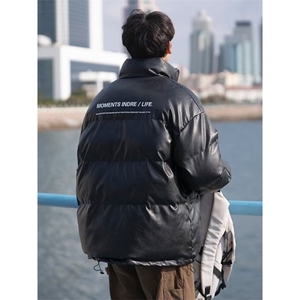1506-1/MM97031/P66pu皮男款秋冬美式立领外套高级感工装面包服图片